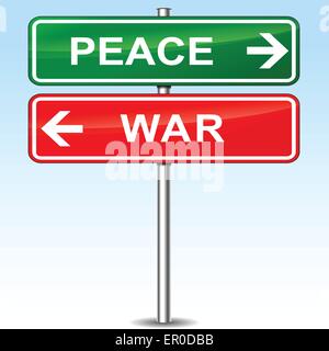 Illustration of peace and war directional sign Stock Vector