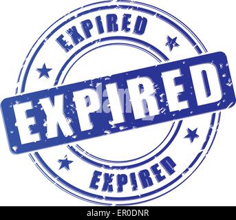 illustration of expired blue stamp icon concept Stock Vector