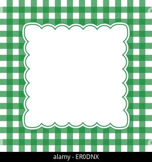 Illustration of green and white gingham frame concept Stock Vector