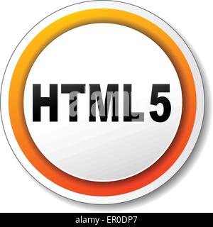 illustration of html5 orange icon on white background Stock Vector
