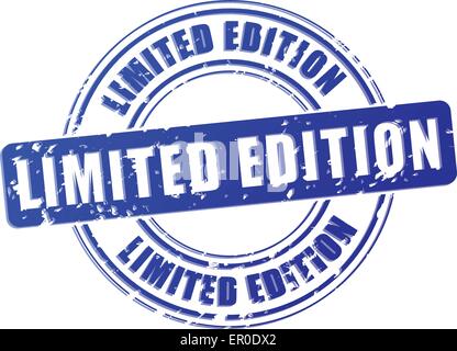 Illustration of limited edition blue stamp on white background Stock Vector