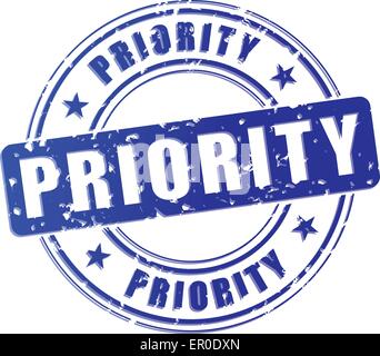 illustration of priority blue stamp icon concept Stock Vector