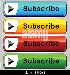 Illustration of various colors set of subscribe web buttons Stock Vector