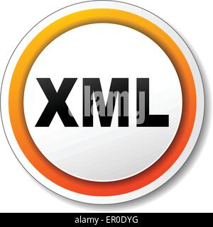 illustration of xml orange icon on white background Stock Vector