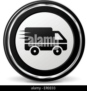Illustration of metal round icon for delivery Stock Vector