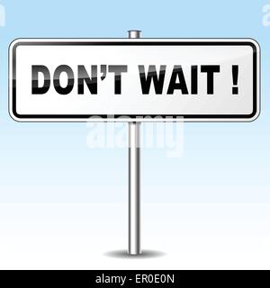 Illustration of stop waiting sign on sky background Stock Vector