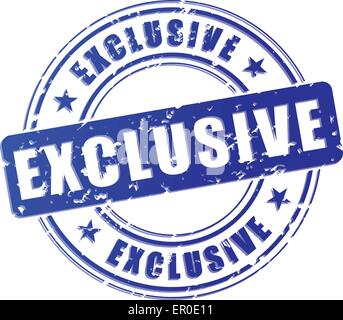 illustration of blue exclusive stamp on white background Stock Vector