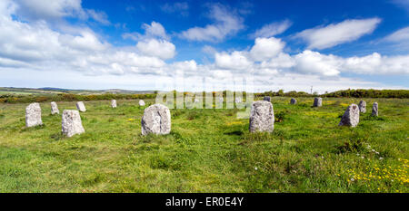 merry maidens stone circle cornwall england uk Stock Photo