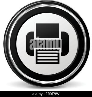 Illustration of metal round icon for print Stock Vector