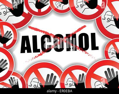 illustration of no alcohol abstract concept symbol Stock Vector