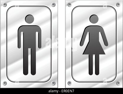 illustration of male and female metal signs Stock Vector