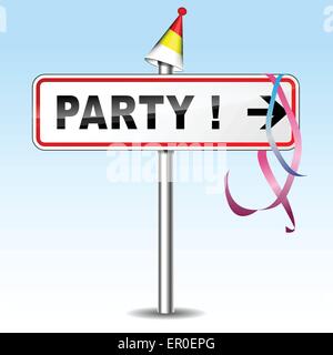 Illustration of party sign on sky background Stock Vector
