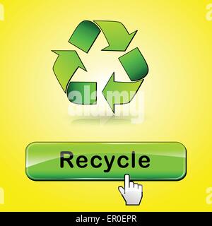 illustration of recycle web button abstract concept Stock Vector
