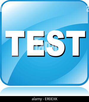 Illustration of blue square design icon for test Stock Vector