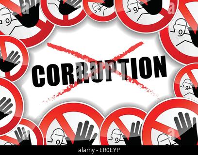 illustration of no corruption abstract concept background Stock Vector