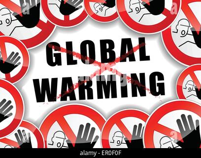 illustration of no global warming abstract concept background Stock Vector