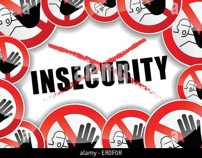 illustration of no insecurity abstract concept background Stock Vector