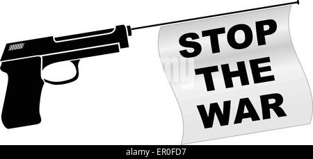 illustration of stop the war with gun concept Stock Vector