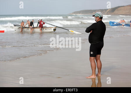 Surfboat races. Surf coast, Victoria, Australia. Stock Photo