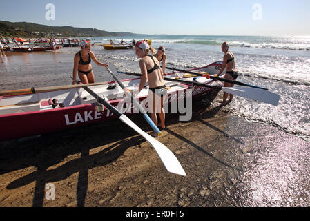 Surfboat races. Surf coast, Victoria, Australia. Stock Photo