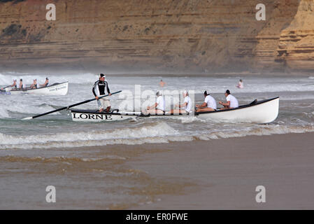 Surfboat races. Surf coast, Victoria, Australia. Stock Photo