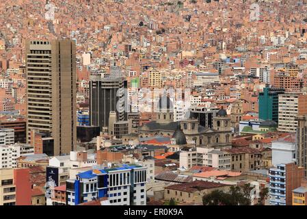 Nuestra Señora de La Paz, commonly known as La Paz, administrative capital of Bolivia in South America Stock Photo