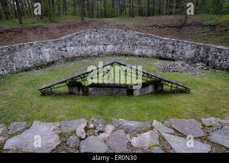 An excavated pit used to cremate corpses during Ponary massacre at