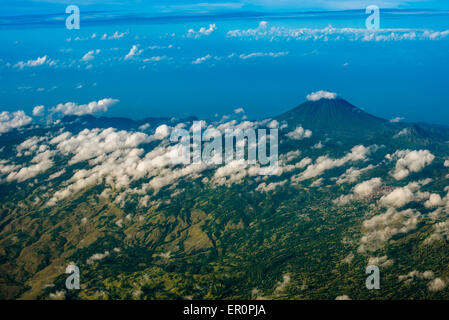 Aerial view of Mount Inerie near Bajawa, Flores, Indonesia. Stock Photo