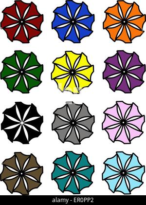 Set of Abstract Flowers Stock Vector