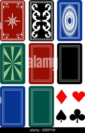 Set of Playing Card Back Designs Stock Vector