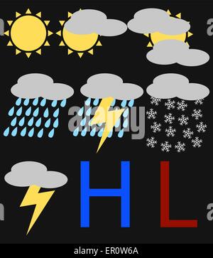 Set of Weather Icons Stock Vector