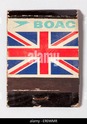 Vintage Old Matchbook advertising BOAC - rear view Stock Photo