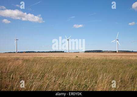 Wind turbines on a wind farm in Oxfordshire England. Stock Photo