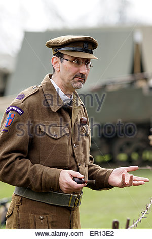 Military re-enactor in WW2 British Army paratroop uniform at a Stock ...