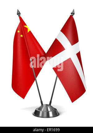 China and Sovereign Military Order Malta - Miniature Flags. Stock Photo