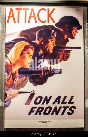 Vintage Canadian WWII patriotic propaganda poster from 1943. Stock Photo