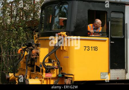 Diesel Electric loco 73 118 train locomotive during at event in the seaside town of Barry South Wales GB UK 2014 Stock Photo