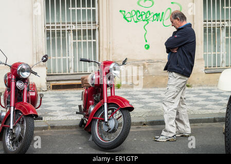 Vintage Jawa on the meeting veteran cars, Prague, Czech republic Stock Photo