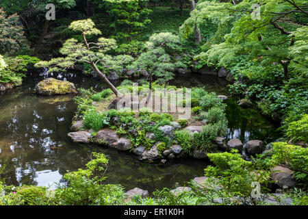Tonogayato Garden is a landscape type garden in Kokubunji, Tokyo. Stock Photo