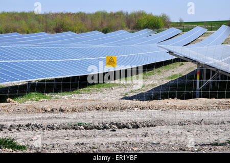 Solar farm at Bassingbourn, England Stock Photo