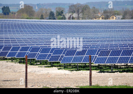 Solar farm at Bassingbourn, England Stock Photo