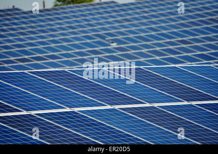 Solar farm at Bassingbourn, England Stock Photo