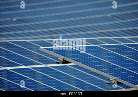 Solar farm at Bassingbourn, England Stock Photo