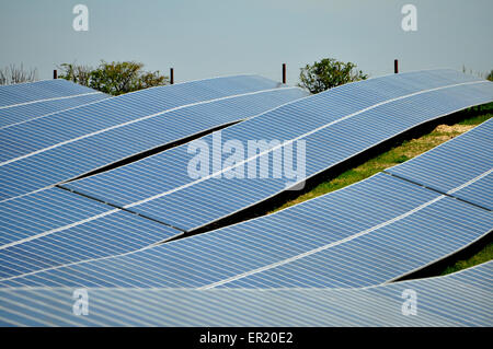 Solar farm at Bassingbourn, England Stock Photo