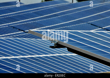 Solar farm at Bassingbourn, England Stock Photo