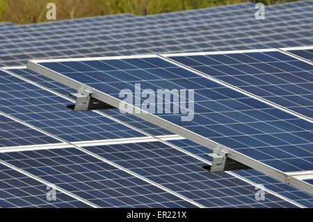 Solar farm at Bassingbourn, England Stock Photo