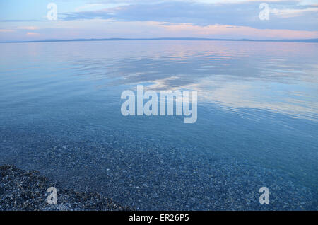 The peaceful waters of lake Khovsgol in northern Mongolia, Khovsgol province. Stock Photo