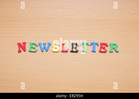 newsletter in foam rubber letters Stock Photo