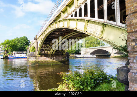 Richmond Railway bridge crossing the River Thames Stock Photo