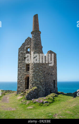West Wheal Owles Mine. Used as Poldark's Mine 'Wheal Leisure' in the BBC TV series. Stock Photo